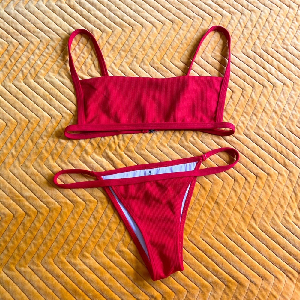 Red bikini swimsuit